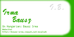 irma bausz business card